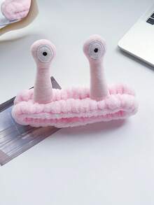 3pcs Eye Detail Bath Headband Set, Including Headband And Bath Wristband, Creative Polyester Set, Suitable For Makeup, Face Washing And Mask Application - Pink - View 8