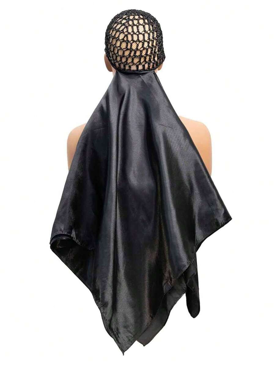 Hooded Hair Net With Scarf, No Heat Silk Hair Care, Shower Cap