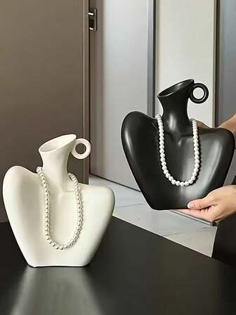 1pc Elegant Beauty Neck Display Stand - Human Shoulder Simulation Design, Smooth Curves For Storing Jewelry Like Necklaces, Earrings And Pendants. Durable Dresser Tabletop Vase Decor Suitable For Home, Wedding & Boutique Use; Ideal Housewarming Gift Or Artistic Figurine With Fashionable Appearance As Earring Holder, Jewelry Display Props, Highquality Plastic, Sturdy Construction, Home Decorators, Jewelry Towers