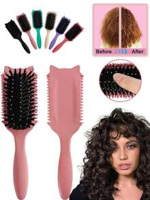 卷发定型梳，适用于卷发、波浪发和螺旋卷发——干湿两用，轻松梳理，防毛躁，打造自然卷发造型，不拉扯，顺滑易梳——轻巧便携，男女老少皆宜——沙龙、旅行、居家及日常护发的理想之选 - 彩色 - 查看 2