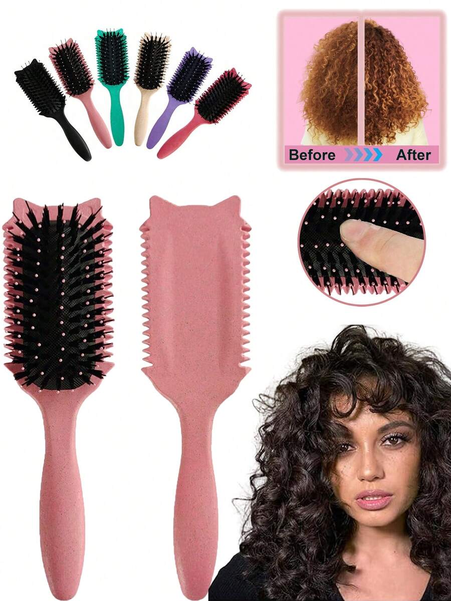 卷发定型梳，适用于卷发、波浪发和螺旋卷发——干湿两用，轻松梳理，防毛躁，打造自然卷发造型，不拉扯，顺滑易梳——轻巧便携，男女老少皆宜——沙龙、旅行、居家及日常护发的理想之选