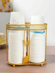 1pc Disposable Cup Dispenser, Tabletop Water Cooler Cup Holder, Home Use Paper Cup Rack, No Drilling Required - Multicolor - View 11