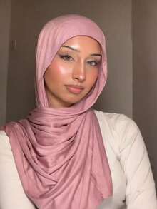 1件装女士加大码针织头巾，柔软纯色优质棉质针织发带，适合穆斯林日常佩戴，斋月和开斋节期间也可佩戴。