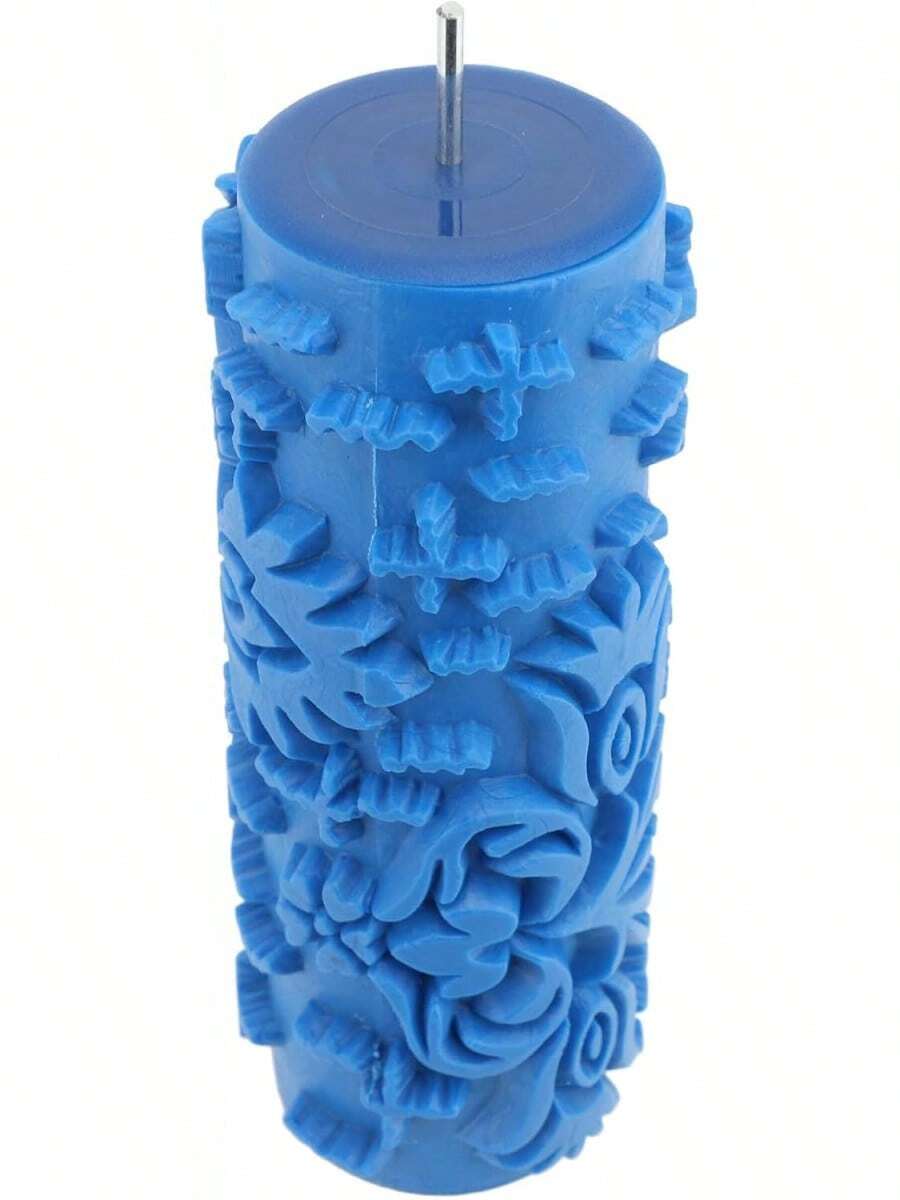Rodillo de Textura Decorativa con Estampado Azul, Adorno de Goma, Decoración para Obras de Arte, Pintura, Placas de Textura (años) - 098Y - Ver 1