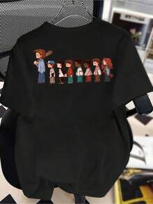 Boys Stranger Style Up Side Down Things Shirt, Graphic Print Top With I LOVE ST Text, Machine Washable Halloween Outfit ,Short Sleeve Casual Sports Tee For Teens,Mike,Lucas,Eleven,Dustin,Demodogs,Hawkins Fans Gift - B2 - 查看 4