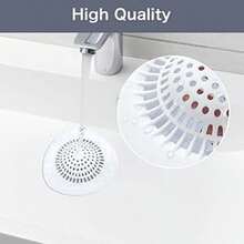 Japanese-Style Bathroom Drain Cover Hair Filter - Sink/Basin Drain Protector For Hair Clog Prevention - 白色 - 查看 3