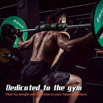 1 st skivstångsdyna knäböjsdyna, stötdämpande skivstångskudde för tyngdlyftning, knäböjsskum för tyngdlyftning, axel- och nackdyna, fitness höftbrygga, armhävningsdyna - ger dämpning för nacke och axlar under träning