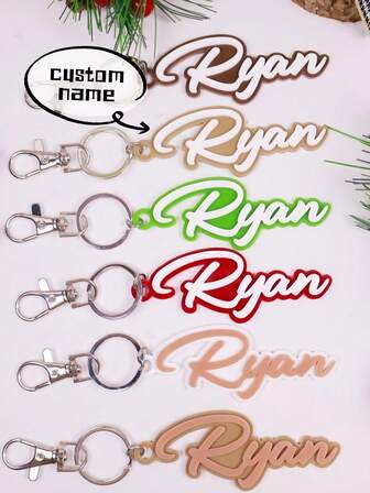 1PC Personalized Acrylic Name Keychain, Custom Valentine's Day Gift For Women, Featuring A Rectangular Name Charm, Durable Acrylic Pendant, Can Be Attached To Backpacks, Lunch Boxes, Luggage Tags, Member Tags, Gift Tags, And Gift Bag Tags, Perfect Gift For Family, Friends, And Sisters.