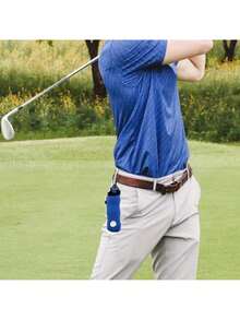 1pc Golf Tee Holder, Golf Ball Carry Bag Pouch Golf Ball Holder Keychain Belt Clip, Golf Gifts Accessories - Black - View 5