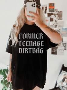 Oversized Former Teenage Dirtbag, Elder Emo Mom Club Shirt, Alternative Mom, Gift For Emo Mom, Elder Emo Shirt, Elder Emo Gifts, It Wasnt A Phase - màu đen - Xem 1