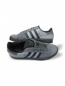 Adidas Campus Vulc 男士运动鞋 透气吸汗 轻便 弹性好 纯色 Logo 易于清洗 多功能 运动户外跑步 日常上学 灰色/黑色 JQ6359 - 灰色/黑色 - 查看 6
