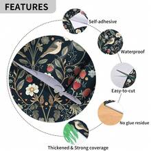 1 rolă de tapet autoadeziv cu model gri de căpșuni, material vinil, tapet detașabil, tapet autoadeziv, autocolante decorative de perete, tapet cu animale, stil rustic vintage, autocolante decorative de perete, decor și accesorii pentru casă, decor și accesorii pentru living, tapet de bucătărie, tapet estetic - Multicolor - Vizualizare 5