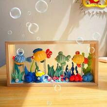 1 Stück rechteckige Paulownia Holz-Acryl Vitrine, 3D Hohlrahmen, polierte Acryl-Oberfläche, staubdichter beidseitiger Präsentationsständer, geeignet für getrocknete Blumen, DIY Kunst, besondere Anlässe, Figuren, Heim- und Bürodekoration, Foto- und Blumenarrangements, modernes Ästhetik, Struktur, Heimdekoration - Holzfarbe - Übersicht 9