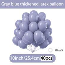 10/20/30/40/50 Peças Balões Azul Cinza de Látex Grosso de 18/12/10/5 Polegadas, Adequados para Decoração em Cerimônias de Formatura, Casamentos, Aniversários e Festas de Aniversário - Azul acinzentado - Visão 15