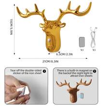 Smart LED Deer Wall Lamp With Touch Dimming & Motion Sensor, Up And Down Wall Lights Indoor With 3 Colors Dimmable, 1200mAh USB Rechargeable Night Light ,Wireless Magnetic Wall Wash Lights,Suitable For Stairs,Porch,Hallway, Bathroom, Bedrooms, Cabinets, Living Room, Bar Cabinet - 彩色 - 查看 11