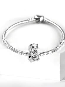 1颗925纯银泰迪熊吊坠珠，适合女士手链、手镯DIY饰品制作，精致饰品