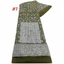 Luxury African Sequins Beaded Lace Fabric 2026 High Quality Groom Nigerian Wedding Bridal Embroidery French Tulle Lace Material - Nhiều màu - Xem 3
