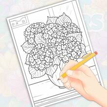 1 Adult & Teen Floral Coloring Book, 25 Single-Sided Patterns, A4 Size, Thick Smooth Paper, Painting & Coloring, Relax & Relieve Stress, Holiday & Birthday Party Gift - Flower - View 9