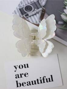 1个可爱蝴蝶亚克力发夹，复古宫廷风格，优雅双层翅膀，适合派对和所有季节的时尚发夹，优雅发饰，休闲发卡，优雅爪夹，夏季海滩度假必备。 - 彩色 - 查看 14