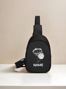 Custom Mini Chest Bag, Can Print Personalized Name Or Holiday Greetings. Create Your Own Exclusive Bag, Back To School Backpack, Crossbody Bag, Suitable For Daily School, Travel, Vacation And Other Occasions. Multi-Functional, Decorative, Letter Pattern, Fashionable, Soft, Modern, Colorful, Cute, Adorable, Casual, Customized, Personalized - Multicolor - View 33