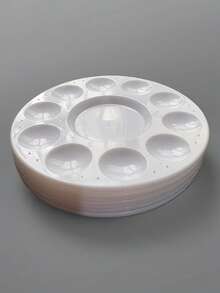 8pcs White Plastic Paint Tray Palettes, Watercolor Palette Painting Tray For Painting Party, DIY Craft And Art Painting - White - View 12