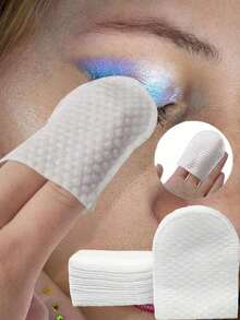 30pcs/50pcs/120pcs Double-Sided Makeup Remover Pads, Thick Finger Tip Makeup Remover Pads, Suitable For Face And Nails - Ideal For Makeup Removal And Nail Polish - Multicolor - View 2