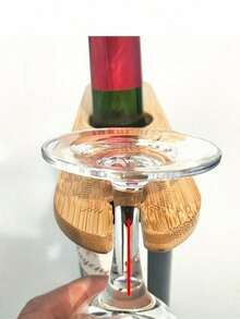 1/2/3pcs Wooden Wine Rack, Creative Personalized Wooden Craft, Ideal Gift For Wine Lovers, Bar Accessories - Holds 1 Bottle Of Wine And 2 Wine Glasses