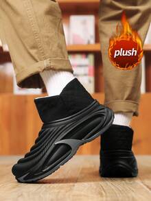 男士镂空凉鞋，夏季新款闭趾拖鞋，厚底防滑防臭透气休闲运动凉鞋，适合学生、校园、休闲、钓鱼、驾驶、海滩、水上活动等场合，轻便柔软舒适，一脚蹬设计 - 黑色 - 查看 5