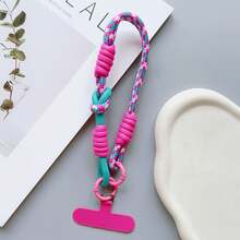 1 Set Handmade Woven Short Wrist Strap, Dopamine Short Strap, Colorful Card/Key Chain, Cartoon Cute Phone Lanyard, Universal Phone Case Accessory, Anti-Slip Anti-Drop Portable Pendant - Multicolor - View 8