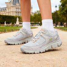 Skechers Zapatillas de fitness para mujer, cómodas para el uso diario y ligero al aire libre, zapatillas de running y entrenamiento de baja altura, livianas y cómodas, zapatos casuales duraderos para exteriores 180271-LTGY