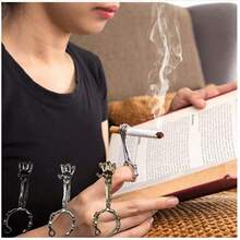 3pcs/1pc Hand Skeleton Design Cigarette Holder Stand, Skull Shaped Ring Finger Clip - Creative Cigarette Stand Clip, Adjustable Opening To Prevent Burns And Discoloration, Heat-Resistant And Grip Function - Multicolor - View 2