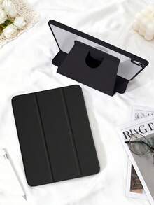 1 Ốp lưng bảo vệ Acrylic màu đen xoay 3 chiều, tương thích với iPad Mini6/Mini7/Air/Air2/9.7/10.2/10.5/Air4/Air5/10.9/Pro 11"/Air11(M2)2024/Thế hệ thứ 10/12.9"/iPad Air 13(M3 2025)/iPad Air 11 inch (M3) 2025/iPad (A16) 11 inch thế hệ thứ 11 2025, Khe cắm bút chì tích hợp, Chân đế điều chỉnh 360°, Tự động ngủ/thức từ tính, Thiết kế tối giản/cổ điển/doanh nhân - màu đen - Xem 1