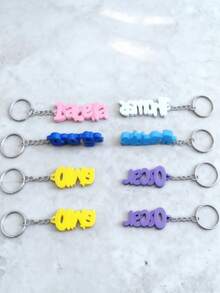 Personalised 3D Printed Name Keychain – Custom Name Keyring - Multicolor - View 4
