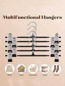 60个/20个/10个/5个装重型裤架，带防滑夹 - 节省空间的衣柜收纳架，涂层裤夹，裙子夹，不锈钢晾衣架，非常适合浴室、卧室、衣柜和宿舍使用 - 多色 - 查看 7