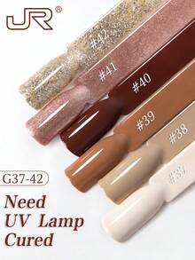 JR 6件套16毫升凝胶指甲油套装，包含猫眼红、粉色、裸色凝胶指甲油，UV/LED可卸指甲油，居家DIY礼品 - 彩色 - 查看 4