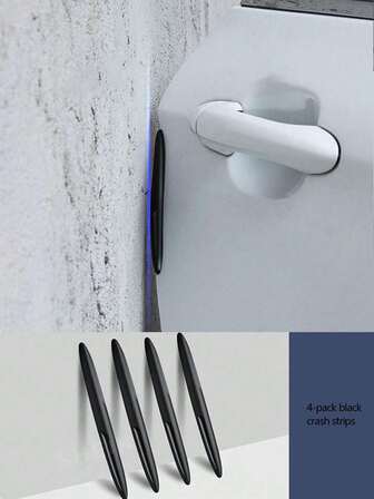 4pcs Soft Rubber Car Bumper Strips, Self-Adhesive Anti-Collision & Scratch Protector, Silicone Door Bumper Strips, Heat Resistant, Black, Universal