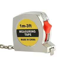 1/6/15pcs Mini Measuring Tape Keychain With Slide Lock - 1m/3ft Small Measuring Tape, Durable Pocket Size Keychain Tool Slogan Solid Color Casual Stainless Steel - Bạc - Xem 4