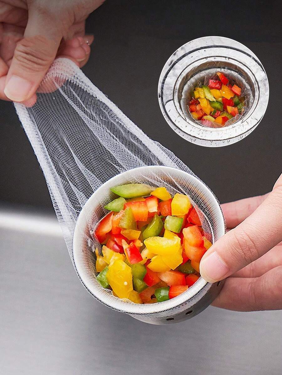 100/200pcs Sink Strainer, Kitchen Sink Filter Mesh Bags, Collect Food Residue, Prevent Drain Clogging