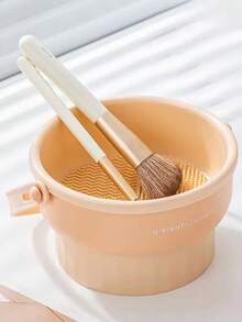 1PC Makeup Brush Storage Box Makeup Pen Cleaning Bowl Silicone Powder Pouch Storage Rack Cleaning And Drying One Piece Artifact Mother's Day Gift - Multicolor - View 5