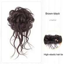 Dragon Needle Dumpling Bun Wig Headband, Natural Fluffy Faux Messy Bun Slouchy Hair Accessories, Wig Styling Tool Set - Multicolor - View 6