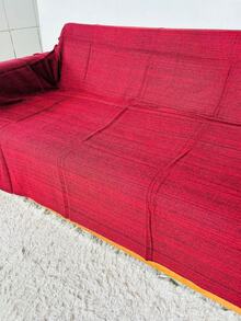 Set Of 2 Extra Large King Size Sofa Throws, Size 3 Meters X 1.80 Meters, Decorative For A Luxurious Home, 100% Cotton Reinforced Protective Cover - 混合紅 - 查看 6