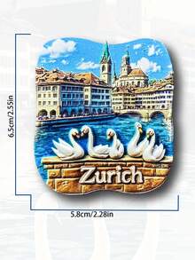 1 szt. magnes na lodówkę Szwajcaria, naklejka magnetyczna 3D, pamiątka z podróży, wystrój domu - Wielokolorowe - Zobacz 5