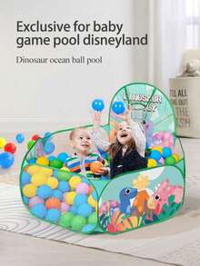 4ft/120cm Foldable Children Ball Pit Tent With Basketball Hoop, Portable Fun Toy, Suitable As Children's Birthday/Easter Gift - Multicolor - View 1