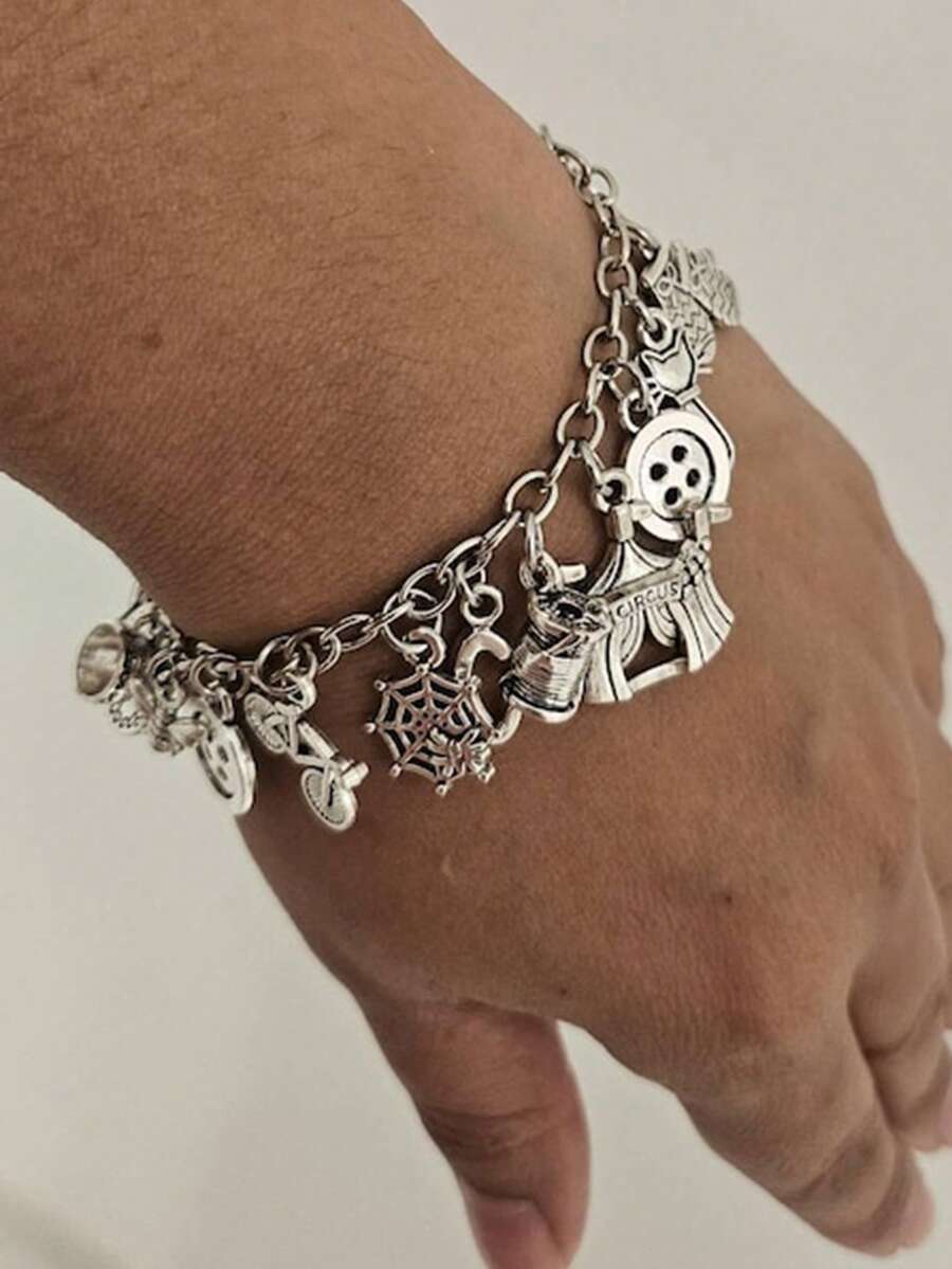 1pc Cora Line Inspired Charm Ghost Funny Bracelet Jewelry, Suitable For Daily Wear - Antique Silver - View 1
