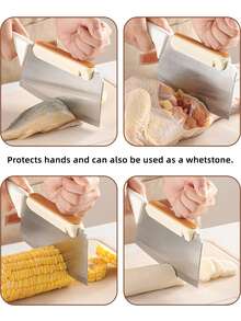 家用护手刀切菜器厨房切骨背部增力器，各种厨房刀具切割省力护手器，蔬菜切割护手器，厨房切骨切肉省力防滑背部刀片工具，带内置磨刀器和背垫，厨房小工具。 - 彩色 - 查看 6
