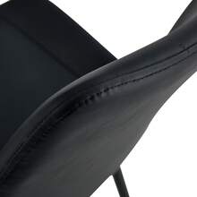 Set Of 4 Modern Dining Chairs With PU Upholstery And Metal Frame - Spacious Seating, Perfect For Restaurants, Home Offices And Various Living Spaces. Black, White, Light Gray. - Black - View 9