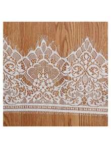 3米波浪形蕾丝花边，18厘米宽单边蕾丝花边，尼龙无弹力蕾丝滚边，适用于DIY连衣裙、半身裙、服装装饰 - 黑色 - 查看 5