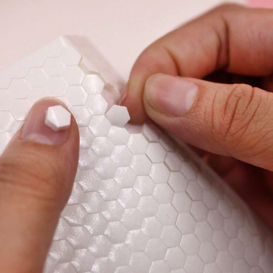 240/480/720/960/1200/2400pcs Double-Sided Adhesive Hexagon EVA Foam Tape, Super Sticky Double-Sided Foam Tape, 3D Double-Sided Foam Stickers, Suitable For Handmade Crafts - White - View 1