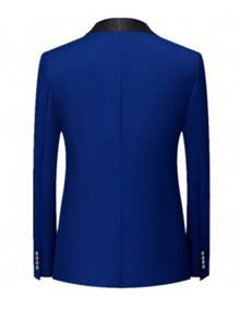 Male Groom Wedding Blazers High Quality Dress Jacket Coat Pants Vest Men 3 Pieces Set Formal Slim Tuxedo Prom Suit Business Networking Formal Tuxedo Prom Suit Work Office Suit - Royal Blue - View 4