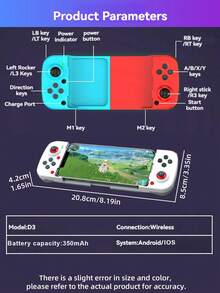 1pc Stretchable Mobile Game Controller Compatible With Apple/Android/Computer/Switch/PS3/4 External Mobile Games And Chicken Simulator/Wuhan Game Hall Retractable Wireless Handheld King Of Glory/Chicken Eating Game Console